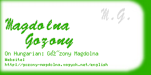 magdolna gozony business card